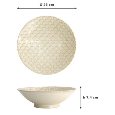 Schale Salatschüssel Titanium Matte Meerjungfrau-Design, Porzellan, 1,4 L, Art.-Nr. 20371