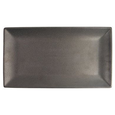 TDS, Rectangular Plate, Yuzu Black, 34.3x19.4x2.4cm, Item No. 20389