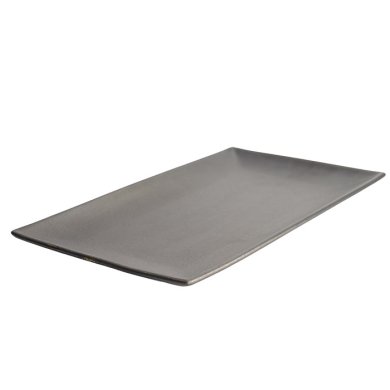 TDS, Rectangular Plate, Yuzu Black, 34.3x19.4x2.4cm, Item No. 20389