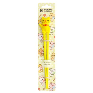 Children's Chopsticks Lucky Cat Yellow, Melamine, 22 cm