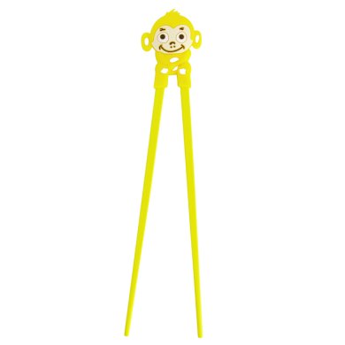 Kinder-Essstäbchen Monkey Gelb, Melamin, 22 cm, Art.-Nr. 20730