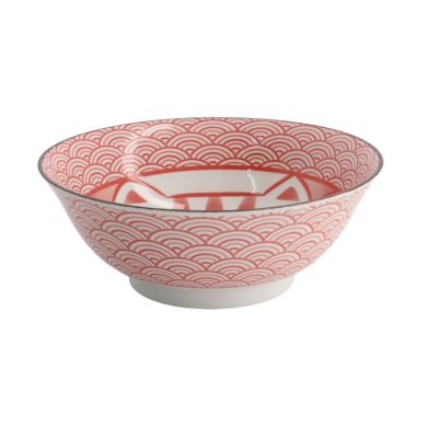 TDS, Ramen-Schale, Kawaii Lucky Cat, Rot, Ø 19.7x7cm 1000ml - Art Nr: 20953