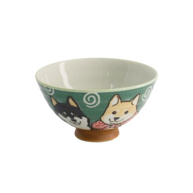 TDS, Rice Bowl, Kawaii Shiba-Dog, Green, Ø 12.5x7 cm, 350 ml - Item no. 20985