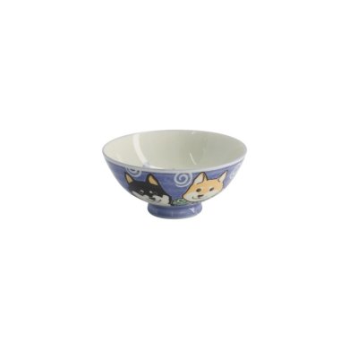 Rice Bowl Kawaii Shiba-Dog Blue, Porcelain, 500 ml, Item No. 20989