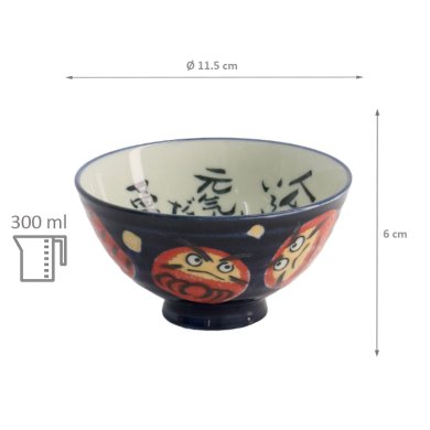 TDS, Reis-Schale, Kawaii Daruma, Blau, Ø11.5x6cm, 300ml - Art Nr. 21008