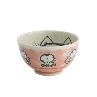 TDS, Rice Bowl, Kawaii Cat, Pink,  Ø 13 x 8 cm, 400 ml - Item No. 21028