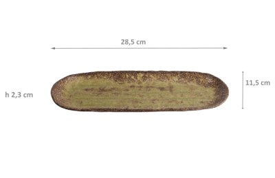TDS, Large Oval Plate, Chakogashi Green, Ø 28.5x11.5x2.3cm, Item No. 21055