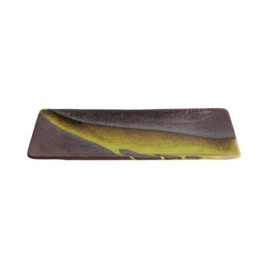Serving Platter Yuzucha Nagashi Black, Gold, Porcelain, 28.5 &times; 12.5 &times; 2.5 cm