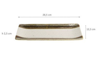 Serving Platter Shiratsu Mashiko White, Porcelain, 28.5 × 12.5 × 2.5 cm, Item No. 21060