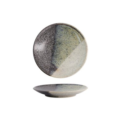 Teller Oboro Yamakage Schwarz/Braun/Wei&szlig;, Steinzeug, &Oslash; 16,7 cm