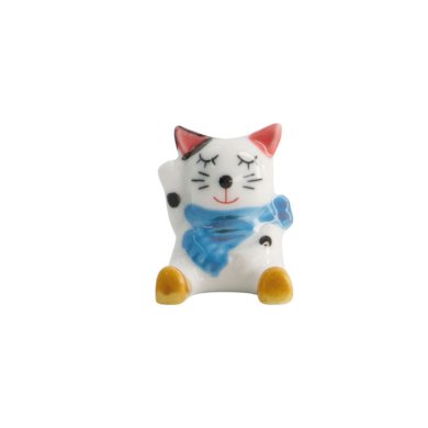 Chopstick Rest Cat White, Porcelain