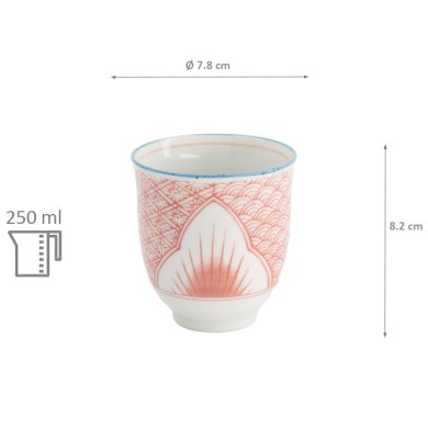 TDS, Becher, Lily Flower, Rot, Ø 7.8x8.2cm 250 ml - Art Nr: 21148