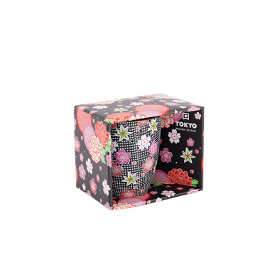 Black Kawaii Flower Mug W/Giftbox at Tokyo Design Studio (picture 2 of 2)