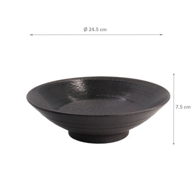 TDS, Ramen Bowl, Black Brush, Ø 24.5x7.5cm, Item No. 21206