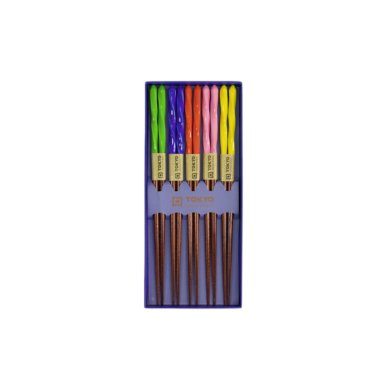 TDS, 5 Paar Essstäbchen, Blaue Blätter, Art.-Nr. 21296