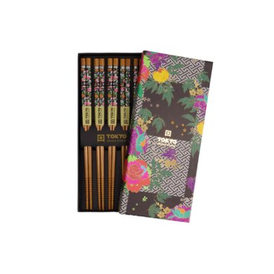 Cubes Black White Chopstick Set 5 pair at Tokyo Design Studio (picture 1 of 5)