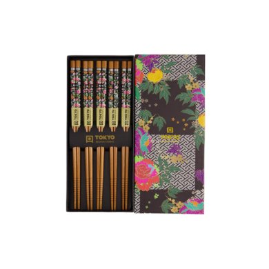 Cubes Black White Chopstick Set 5 pair at Tokyo Design Studio (picture 2 of 5)