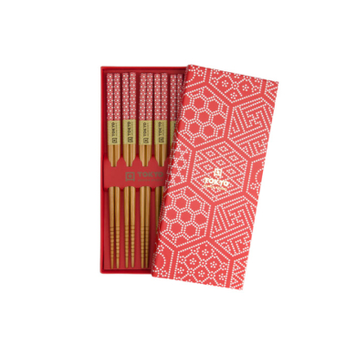 Rotes Multimuster 5 Paar Essstäbchen bei Tokyo Design Studio (Bild 1 von 5)