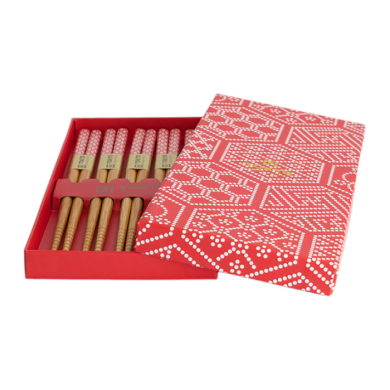 Rotes Multimuster 5 Paar Essstäbchen bei Tokyo Design Studio (Bild 5 von 5)