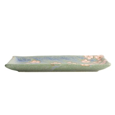 TDS,  Plate, Sakura Green, 22.5x12.7cm, Item No. 21347