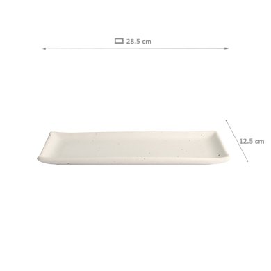TDS, Kohiki White Matte Rect. Plate, 28.5x12.5cm, Item No. 21355