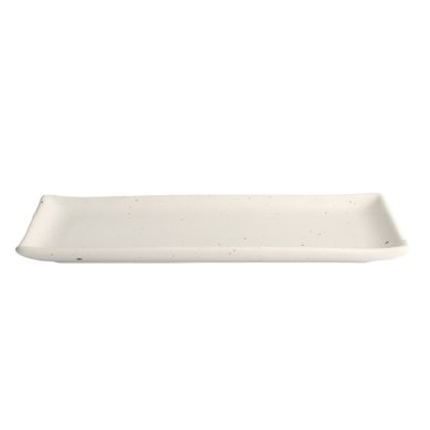 TDS, Kohiki White Matte Rect. Plate, 28.5x12.5cm, Item No. 21355