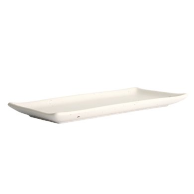 TDS, Kohiki White Matte Rect. Plate, 28.5x12.5cm, Item No. 21355