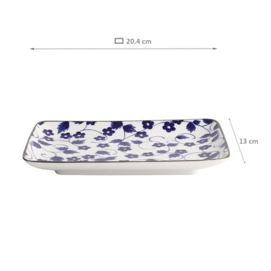 TDS, Plate, Shin Karakusa, 20.4x13cm, Item No. 21376