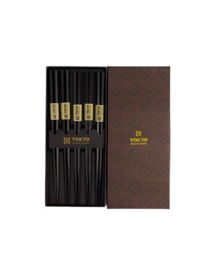 TDS, Chopstick Set 5 pair, Giftset, Hexagon Black, Item No. 21398