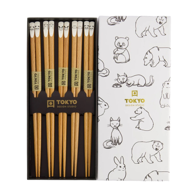 TDS, 5 Paar Essstäbchen, Geschenkset, Mix Animals, Art.-Nr. 21401