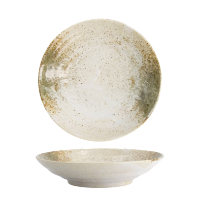 Deep Plate Yukishino White, Brown, Porcelain, &Oslash; 23 cm