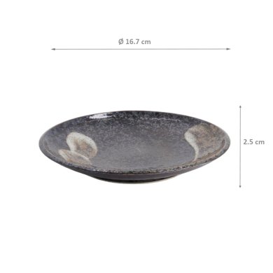 TDS, Runder Teller, Arahake, Ø 16.7x2.5cm, schwarz/braun, Art.-Nr. 21424