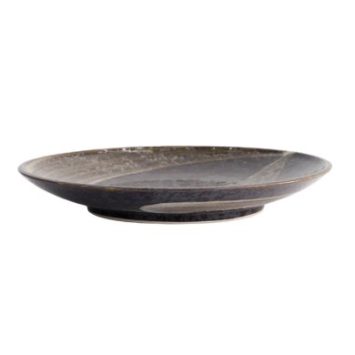TDS, Big Plate, Arahake, Round Ø 22.7x 3.1cm, Bk/Br, Item No. 21425