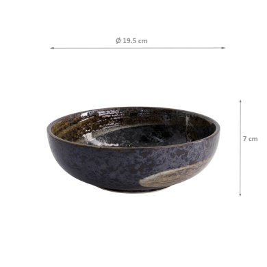 TDS, Tayo-Schale, Arahake Ø 19.5x7cm , schwarz/braun, Art.-Nr. 21434