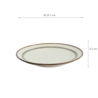 TDS, Round Plate, Wasabi, Light Green/Brown, Ø 22.7x3.1cm, Item No. 21451