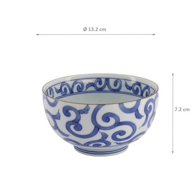 TDS, Bowl, Mixed Bowls Nabeshima Karakusa, Ø 13.2 cm x 7.2 cm, Item No. 21482