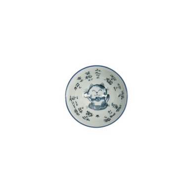 Rice Bowl Kawaii Cat Neko Blue, Porcelain, 300 ml, Item No. 2152