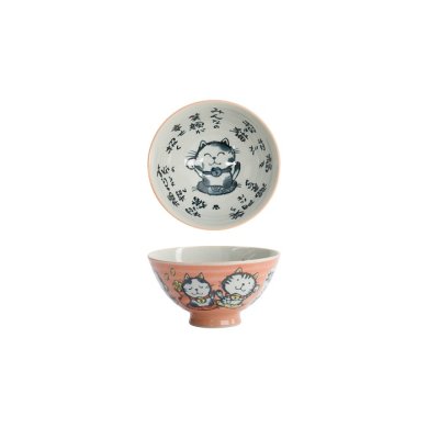 Rice Bowl Kawaii Cat Neko Pink, Porcelain, 300 ml