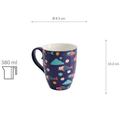 TDS, Kawaii Koinobori Mug W/Giftbox, Ø 8.5x10.2cm 380ml , Item No. 21534