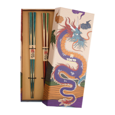 Essst&auml;bchen-Set Drachen, 2 Paar, Holz