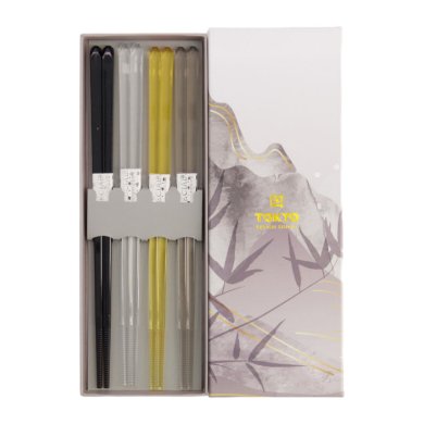 TDS, Chopstick Set 4 pair, Acrylic Brown, Item No. 21538