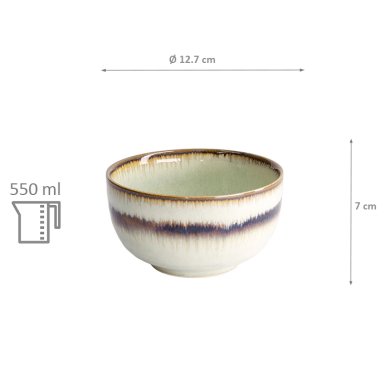 TDS, Tayo Bowl, Wasabi, Light Green/Brown, Ø 12.7x7cm, 550ml, Item No. 21585