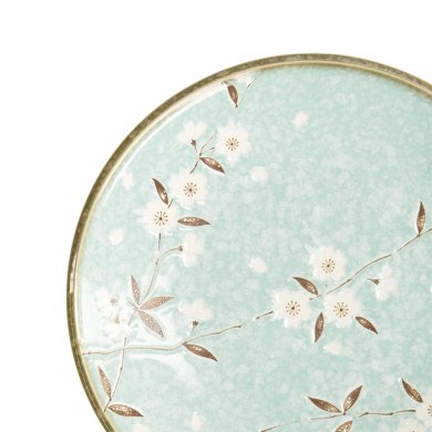 Plate Light Blue Sakura, Porcelain, Ø 26 cm, Item No. 21591
