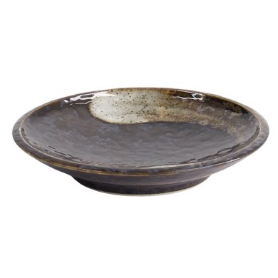 TDS, Round Plate, Arahake, Black/Brown, Ø 9.8 x 1.7 cm, Item No. 21616