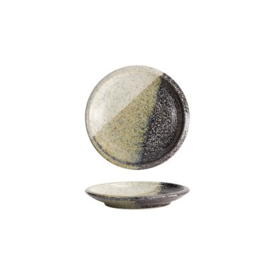 Plate Oboro Yamakage Black, Brown, White, Stoneware, &Oslash; 14 cm