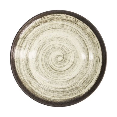 Deep Plate Asashio Dark Brown, Beige, Stoneware, Ø 29 cm, Item No. 21632