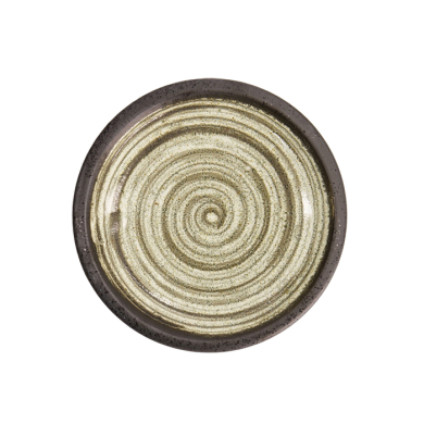 TDS, Asashio Round Plate, Black/White, Ø14x2.2cm, Item No. 21640