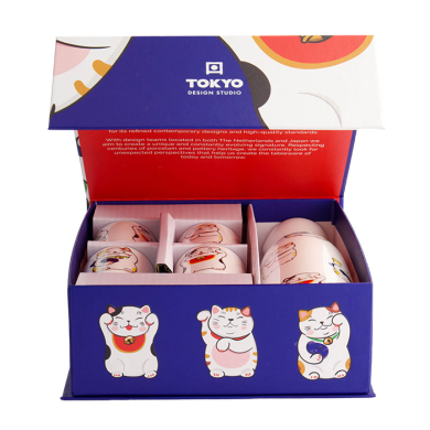 1:4 220/50 ml Kawaii Glückliche Katze Sake Set bei Tokyo Design Studio (Bild 3 von 4)