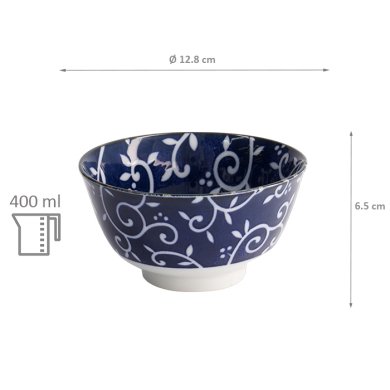 TDS, Schale, Tokyo Blue Karakusa, Mixed Bowls, Ø 12,8x6,5cm, 400ml, Art.-Nr. 21740