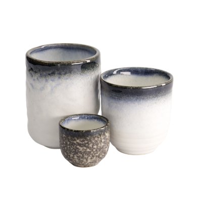 TDS, Sake Cup, Tajimi, Grey/White, 5x4.2cm 50ml, Item No. 21827